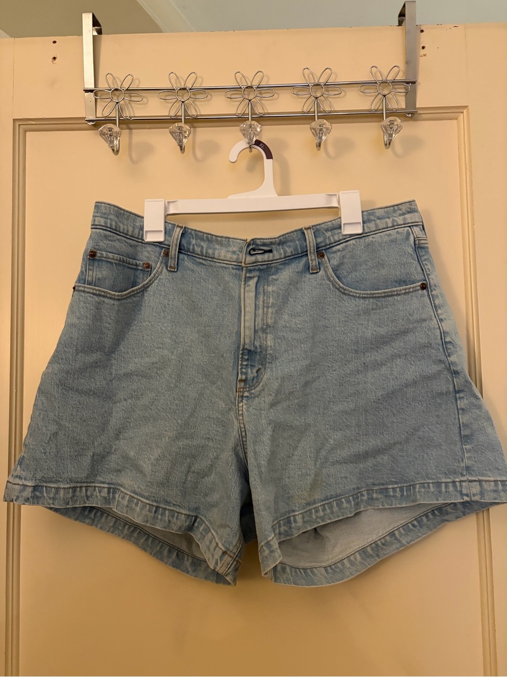 Abercrombie & Fitch Light Blue Denim High-Waist Shorts